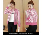 Women Pink Strip Style Jacket